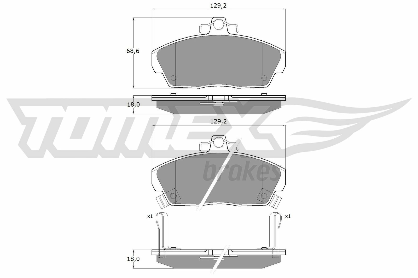 Sada brzdových platničiek kotúčovej brzdy TOMEX Brakes